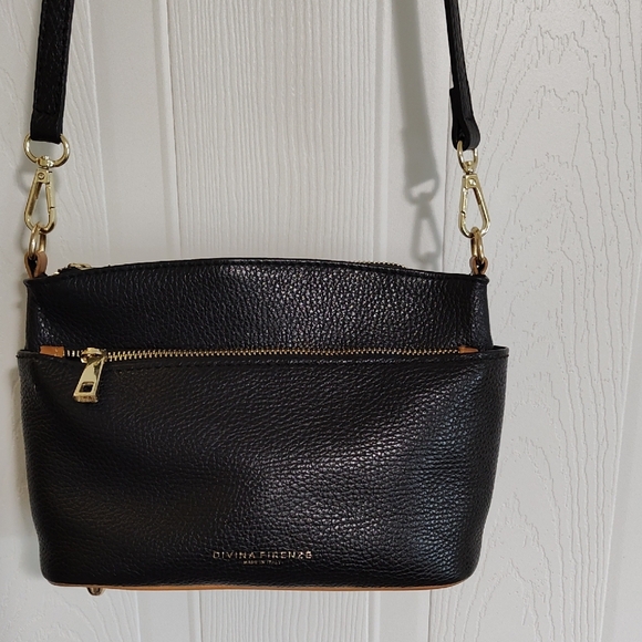 Black Leather Crossbody Bag - Picture 2 of 5
